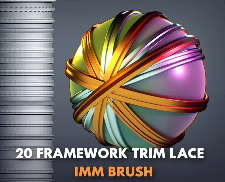 20 Framework Trim IMM Brushes Zbrush [Blender]