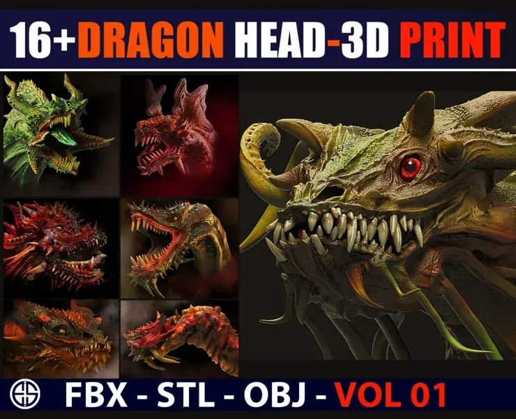 Dragons for 3D Printing-Dragon-3D Print-Character for 3D Printing