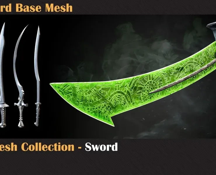 50 Sword Base Mesh - VOL 04 ( Game Ready )