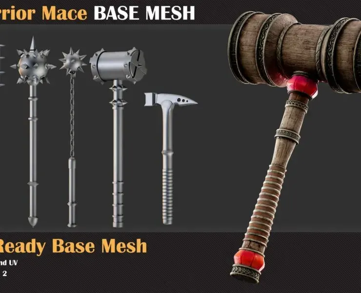 50 Warrior Mace Base Mesh - VOL 02 ( Game Ready )