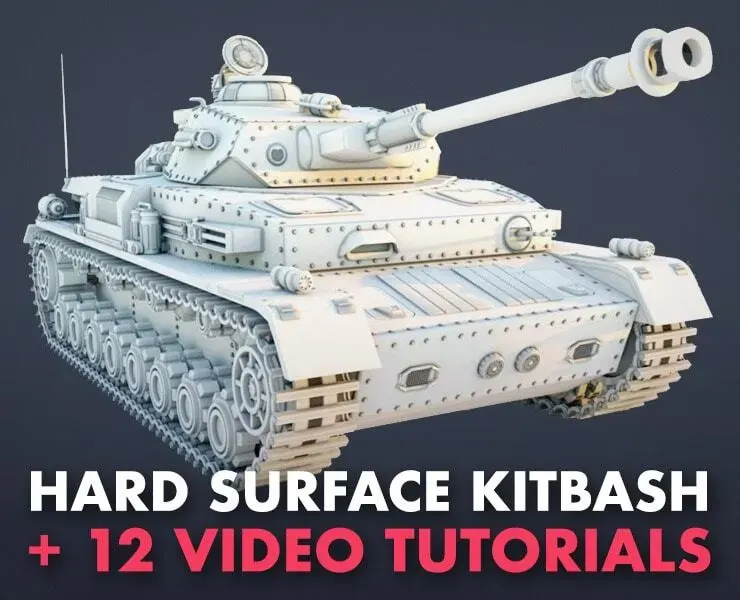 Hard Surface Kitbash + 12 Video Tutorials