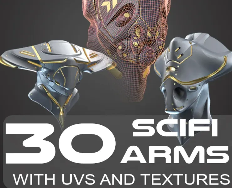 30 SCIFI HELMETS with 4k Textures and UVS for ALL Softwares | .fbx .obj . ZPR .spp