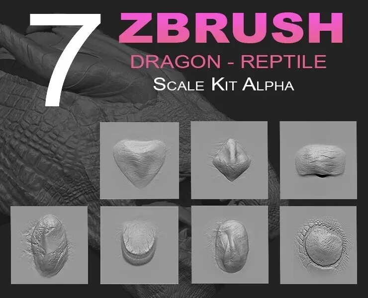 ZBRUSH - Dragon Scale Kit Alpha