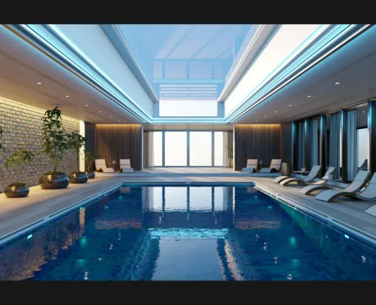 Ultramodern Luxury Swimming Pool 3D model (blend - fbx - obj)