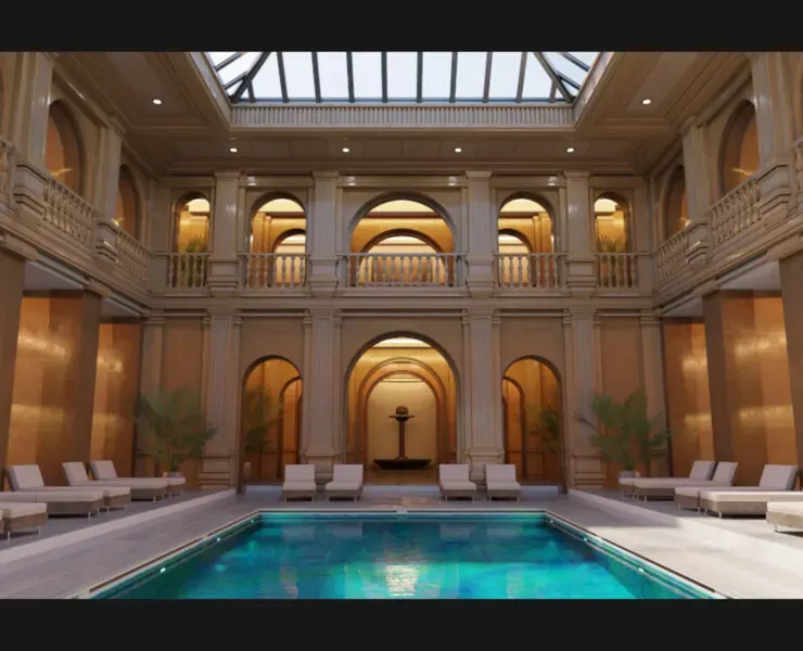 Classic Luxury Swimming Pool 3D model (blend - fbx - obj)