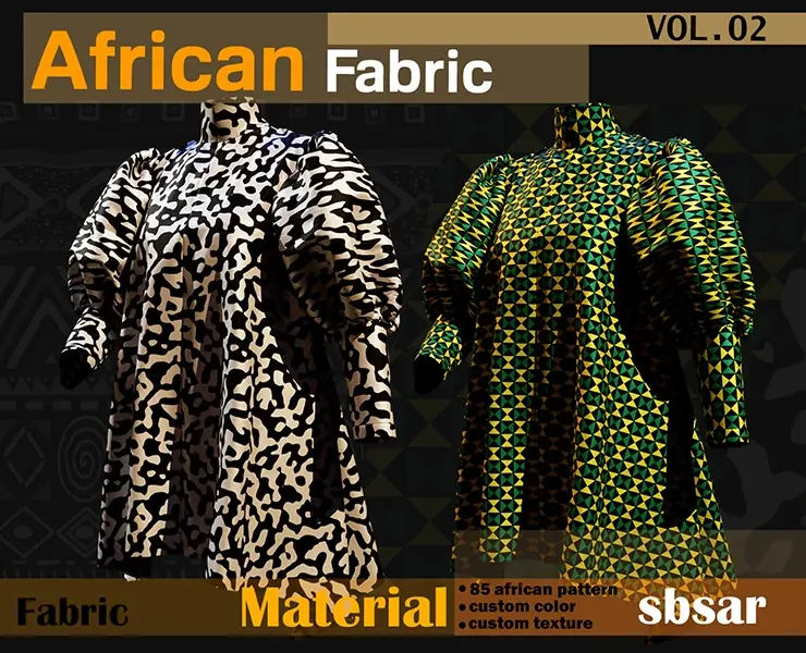 90 African Fabric Material -SBSAR-custom color- custom fabric texture -VOL 02