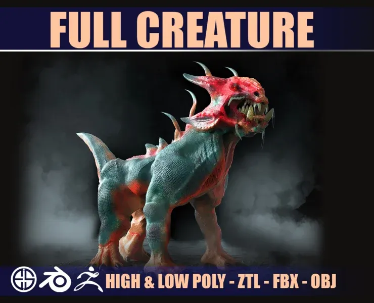 Full 3D Model Creature-Zbrush-Blender [ Film-Game-Animation ]