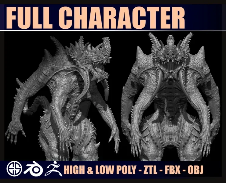 Full 3D character model-Zbrush-Blender [ Film-Game-Animation ]