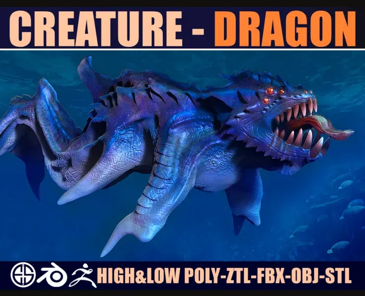 Dragon-Crature-Creature ready model-Animals