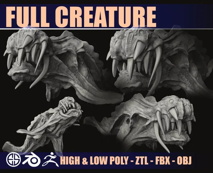 Full 3D Model Creature-Zbrush-Blender [ Film-Game-Animation ]