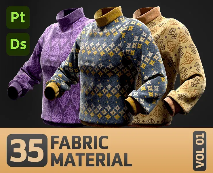 35 Fabric PBR Material (SBSAR) + SBS File