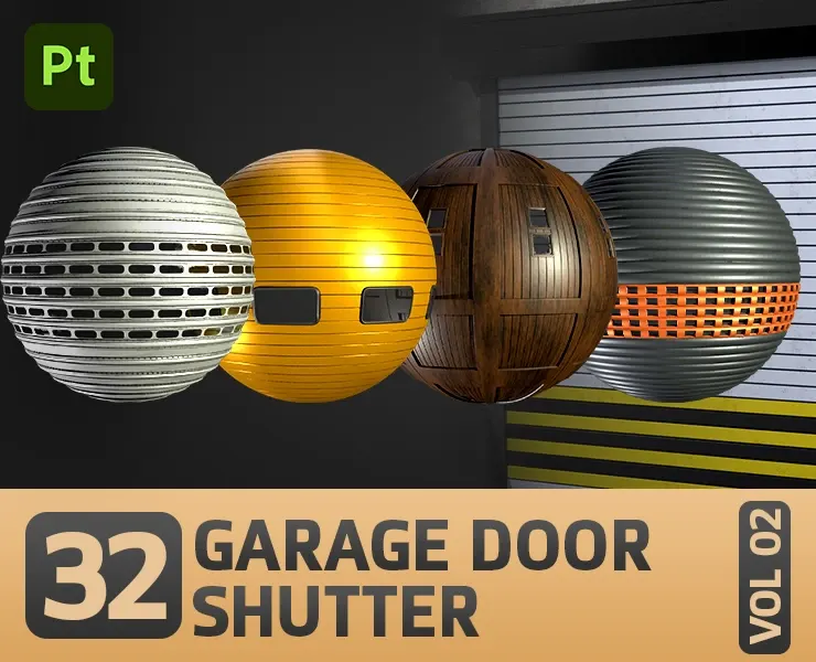 32 Garage Door and Shutter Material (SBSAR, 4K PBR Texture)