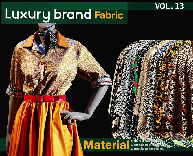 50 Luxury brand fabric Material -SBSAR -custom color -custom fabric -VOL 13