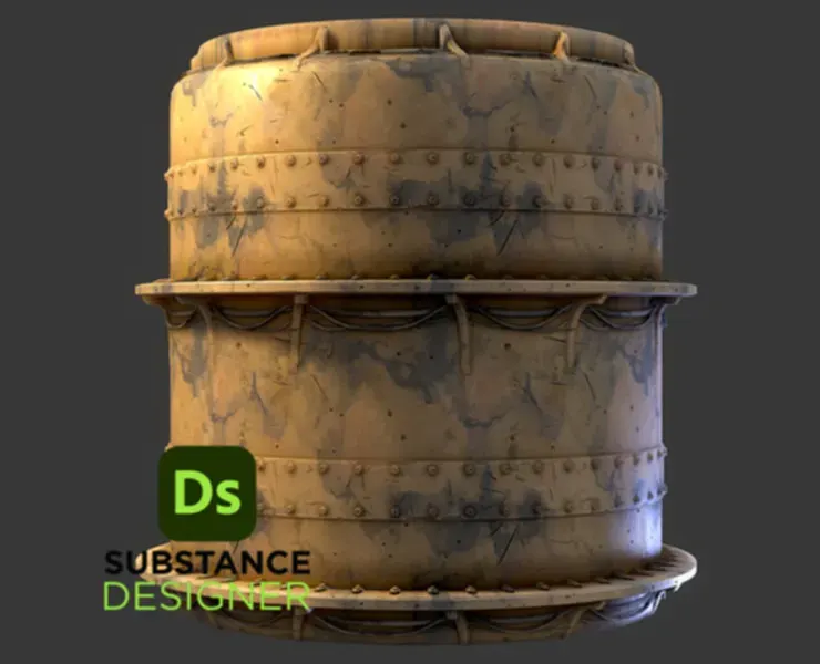 Stylized Industrial Metal - Substance 3D Designer