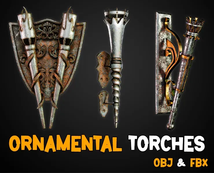 50 Ornamental Torches Models + Texture