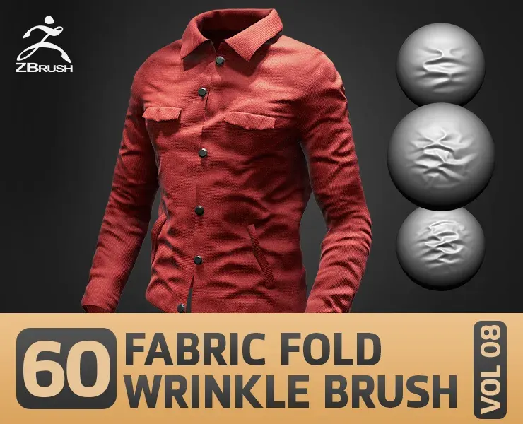 60 Fabric/Cloth Wrinkle and Fold Brush (VDM Brush and Alpha) - Fabric & Cloth VOL 08