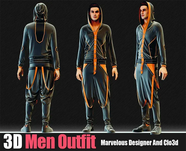 3D Men Outfit (CLO3D, MD PROJECTS+OBJ+FBX)