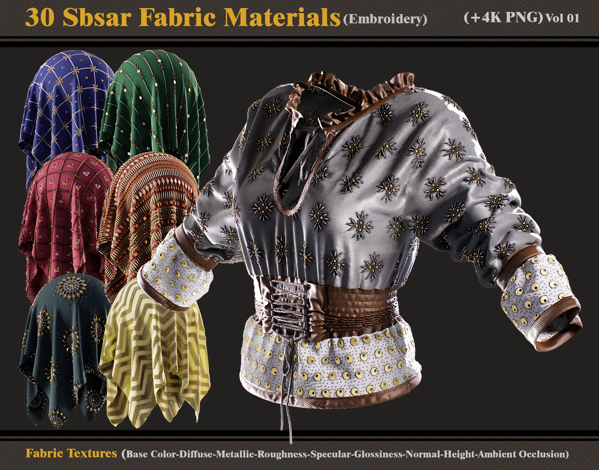 30 Sbsar Fabric Materials + Textures