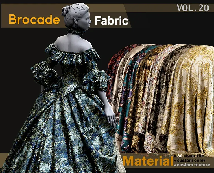 Brocade fabric Material -SBSAR -custom color -custom fabric -VOL 20