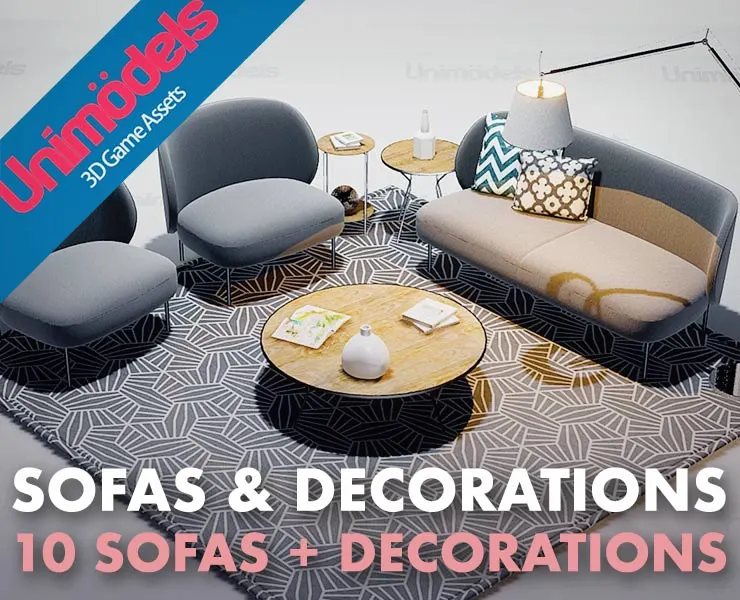 Unimodels Sofas & Decorations Vol. 1 for Unity