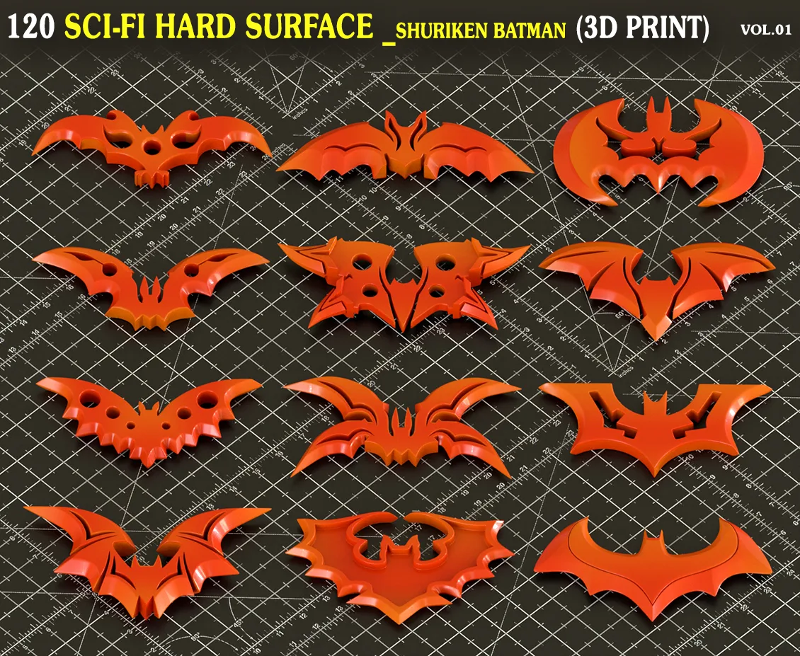 120 Hard Surface Shuriken Batman 3d Print Ready_vol 01