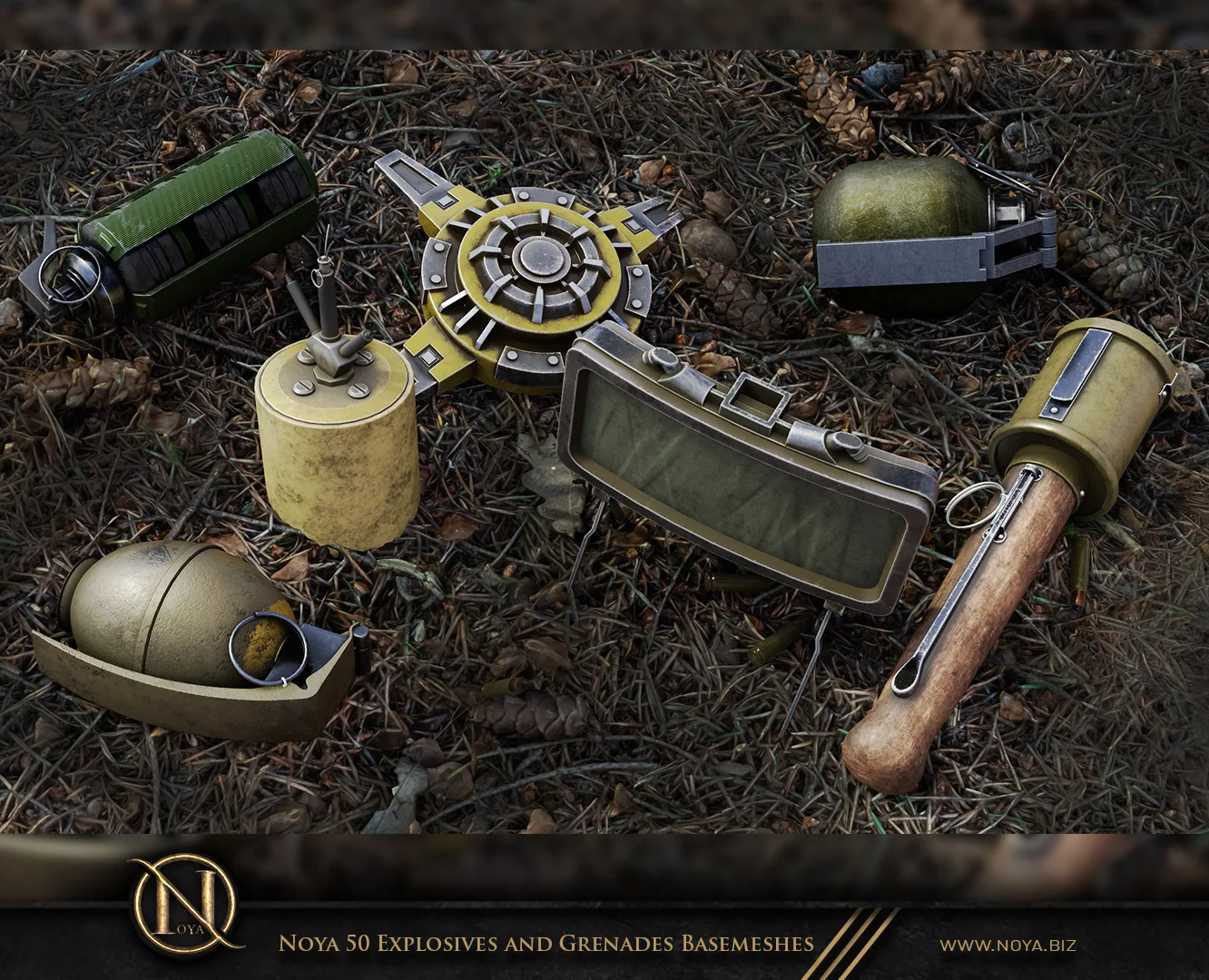 Noya 50 Explosives and Grenades Basemeshes