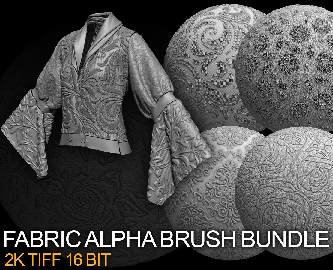 55 fabric alpha brush bundle (tiff 16 bit tilable)