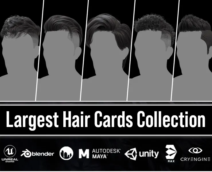 Alma Hair Cards Collection ( 40 Male Hair Cards )
