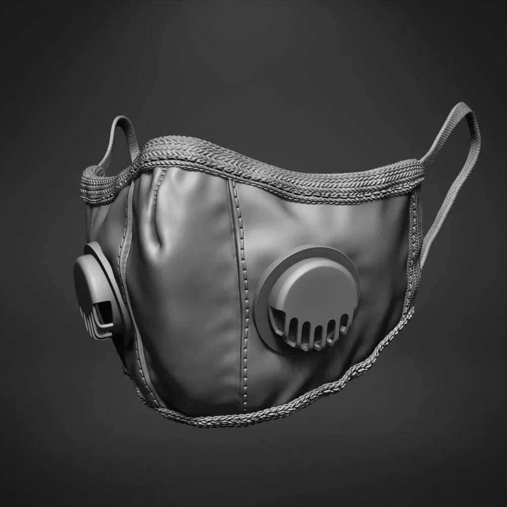 Pandemic mask N95 highpoly zbrush