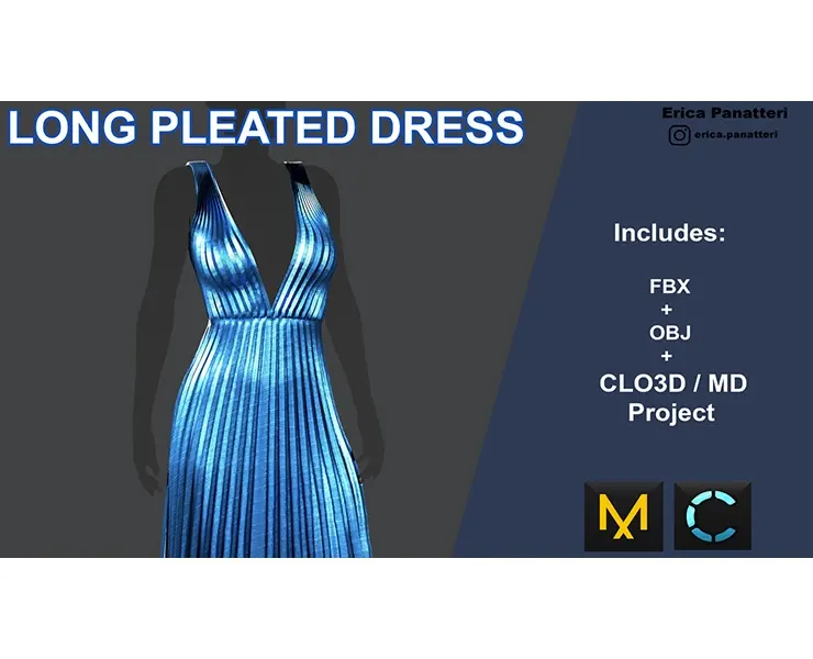 Long Pleated Dress