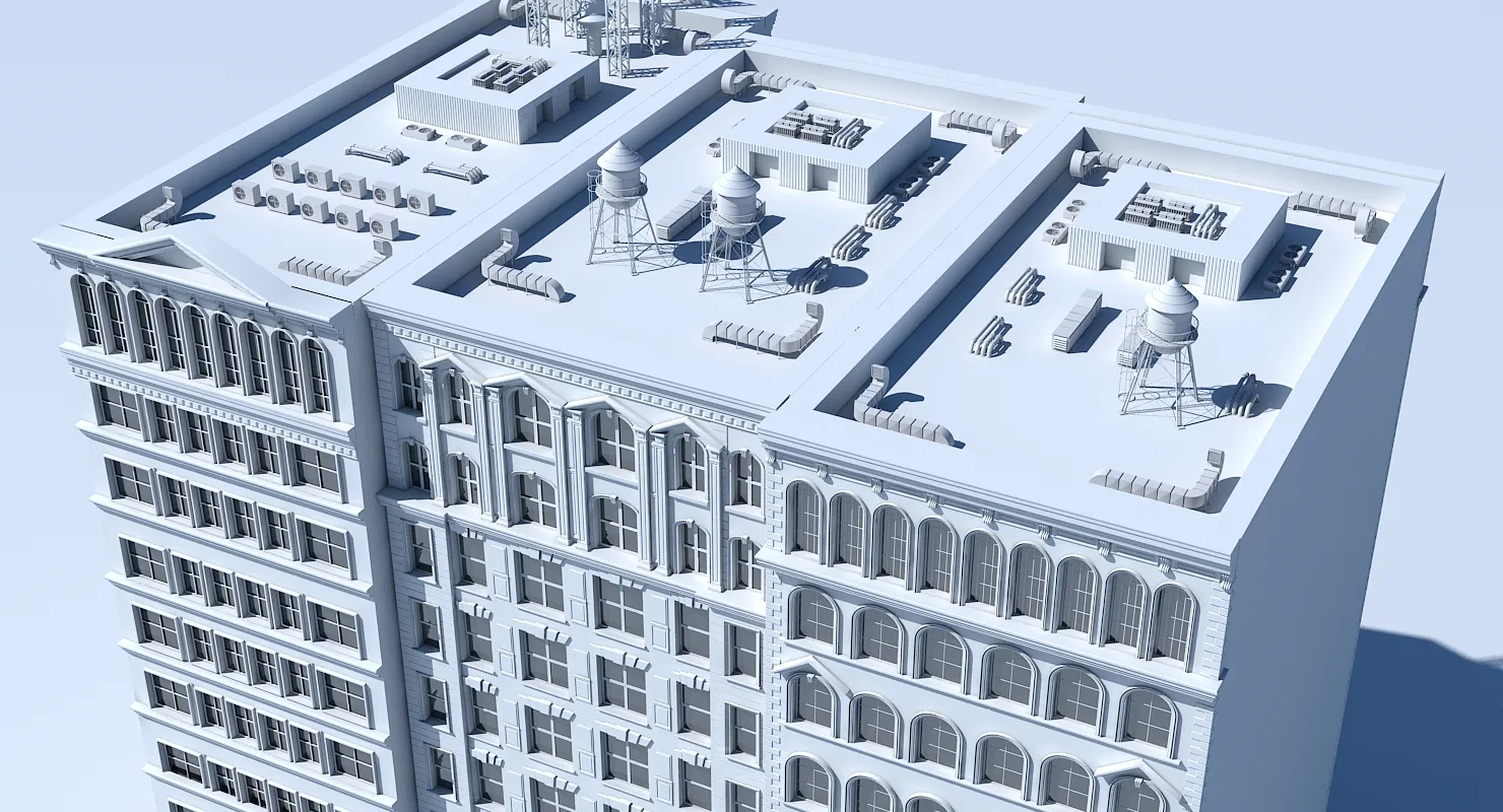 3D Commercial Building Facade 14