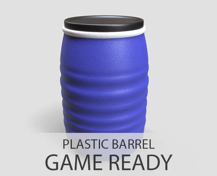 Plastic Barrel - Game Ready