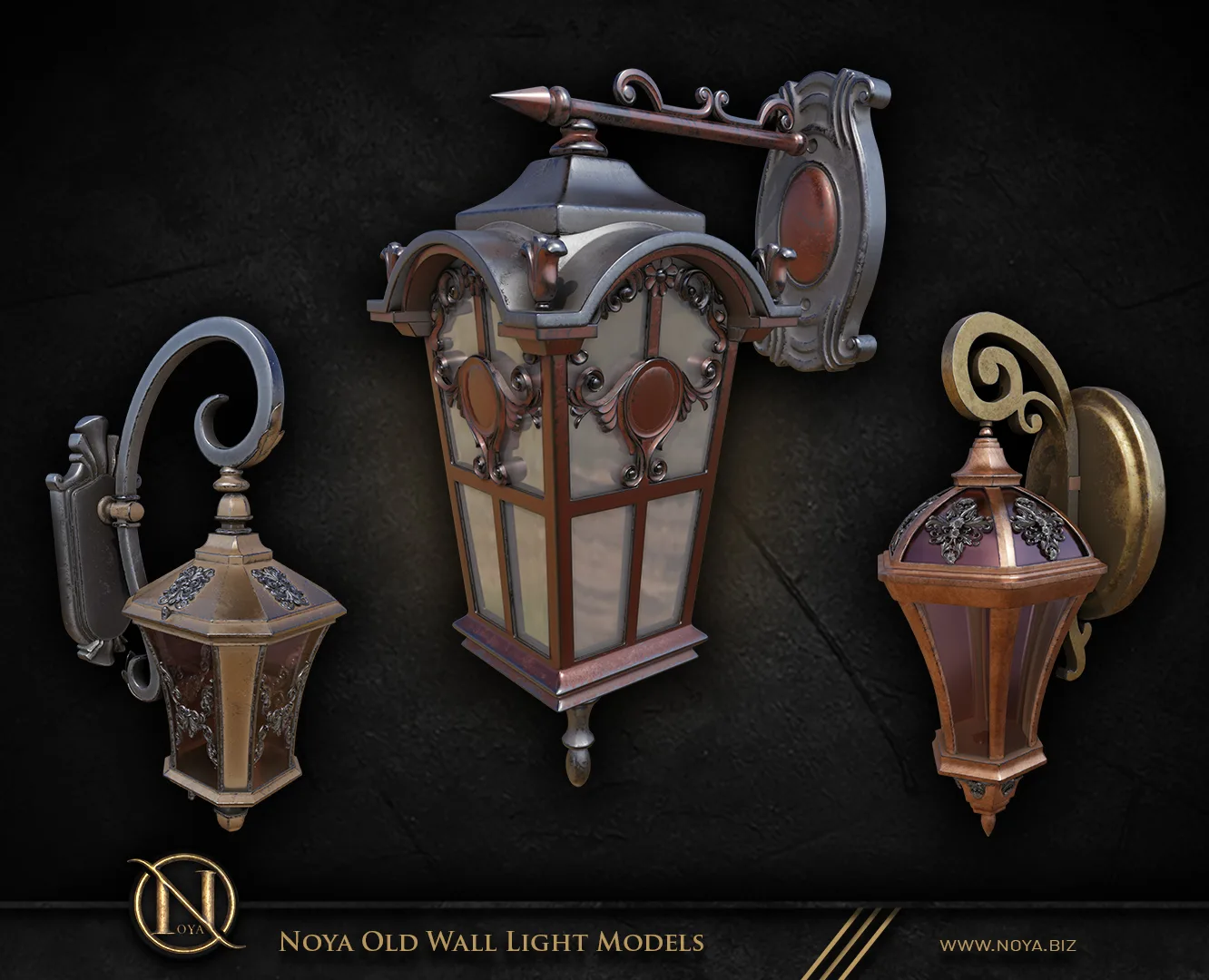 Noya Old Wall Light Models ( 20 Ornamentals + 20 Basemeshes )