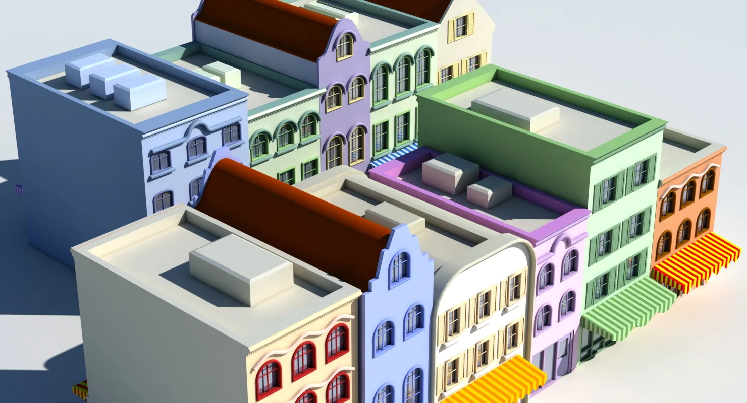 3D Cartoon Buildings