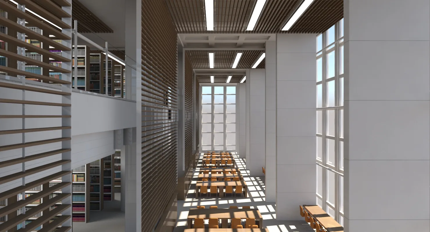 3D Library Interior
