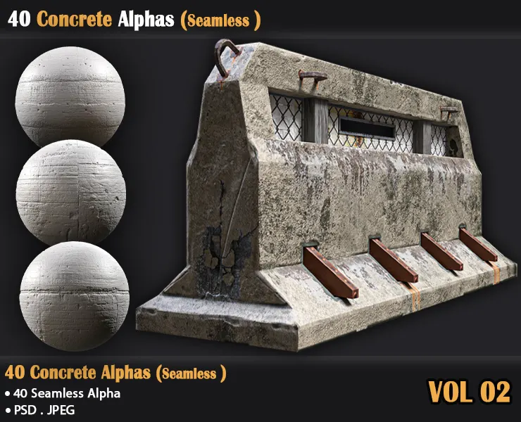 40 Concrete Alphas (Seamless ) voL-02