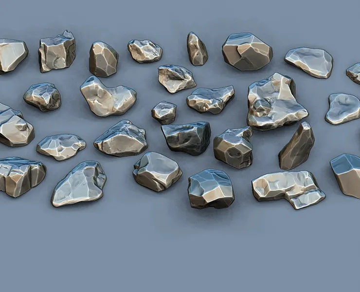 Zbrush - 30 Stylized Stones IMM Brushes