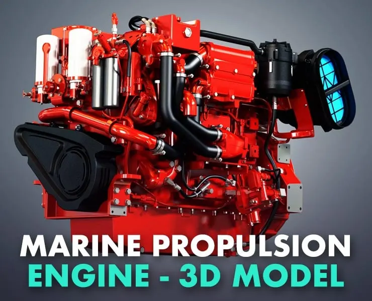 Marine Propulsion Engine - 3D Model