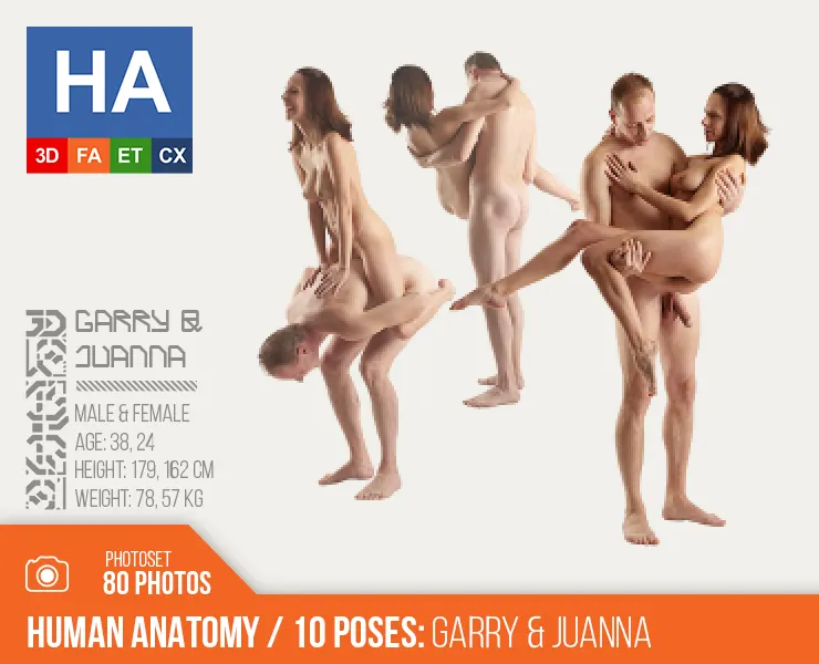 Human Anatomy | Garry & Juanna 10 Various Poses | 80 Photos