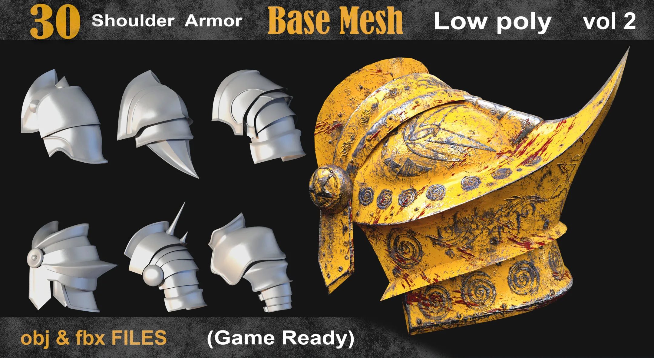 30 shoulder armor basemesh vol 2