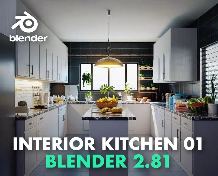 Interior Kitchen Scene 01 - Blender 2.81