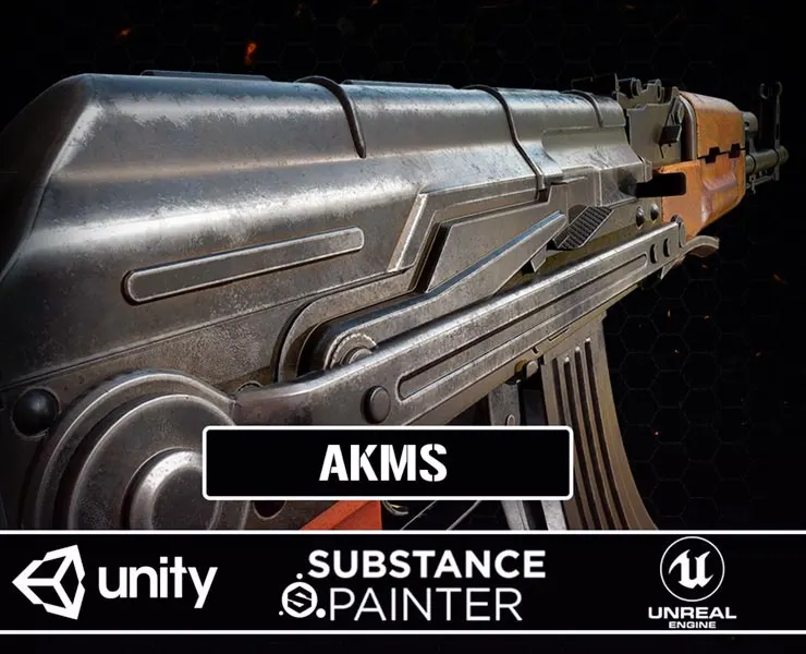 AKMS Game Ready Gun Model