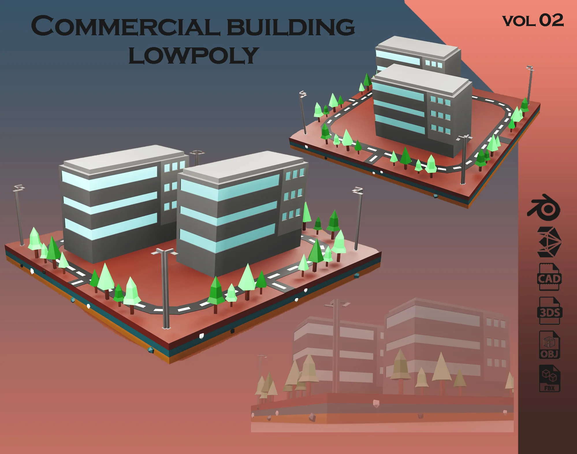 Commercial building Lowpoly Vol 02