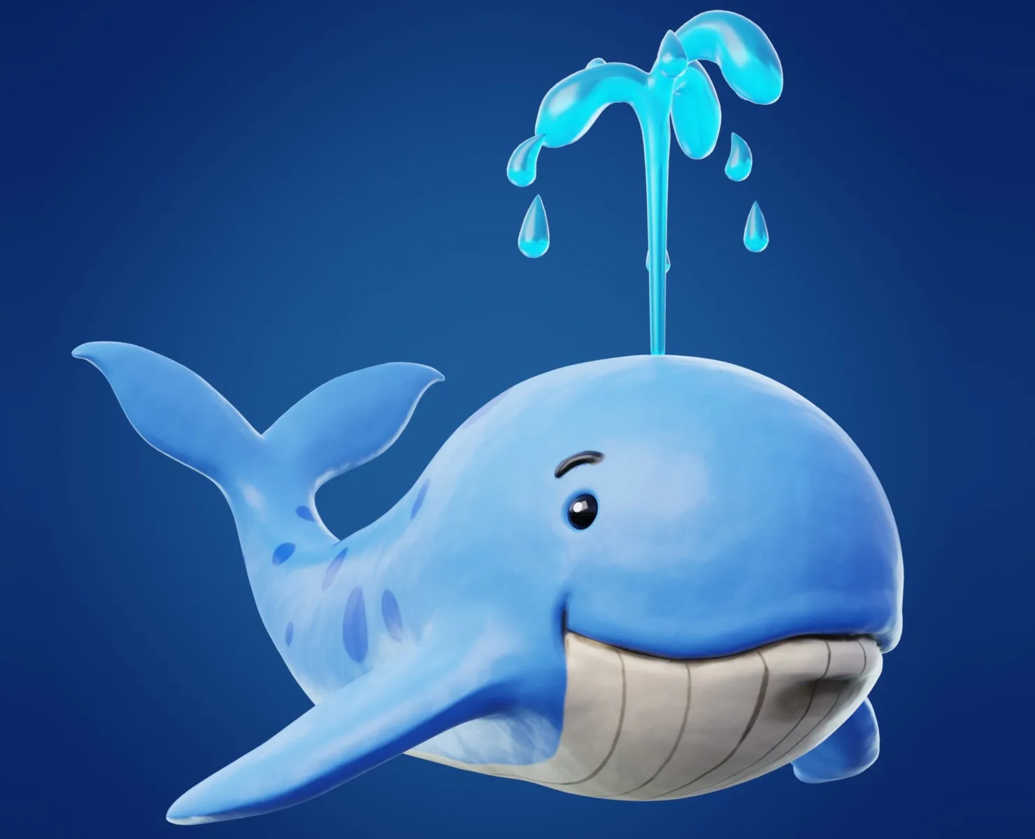 Stylized Cartoon Whale