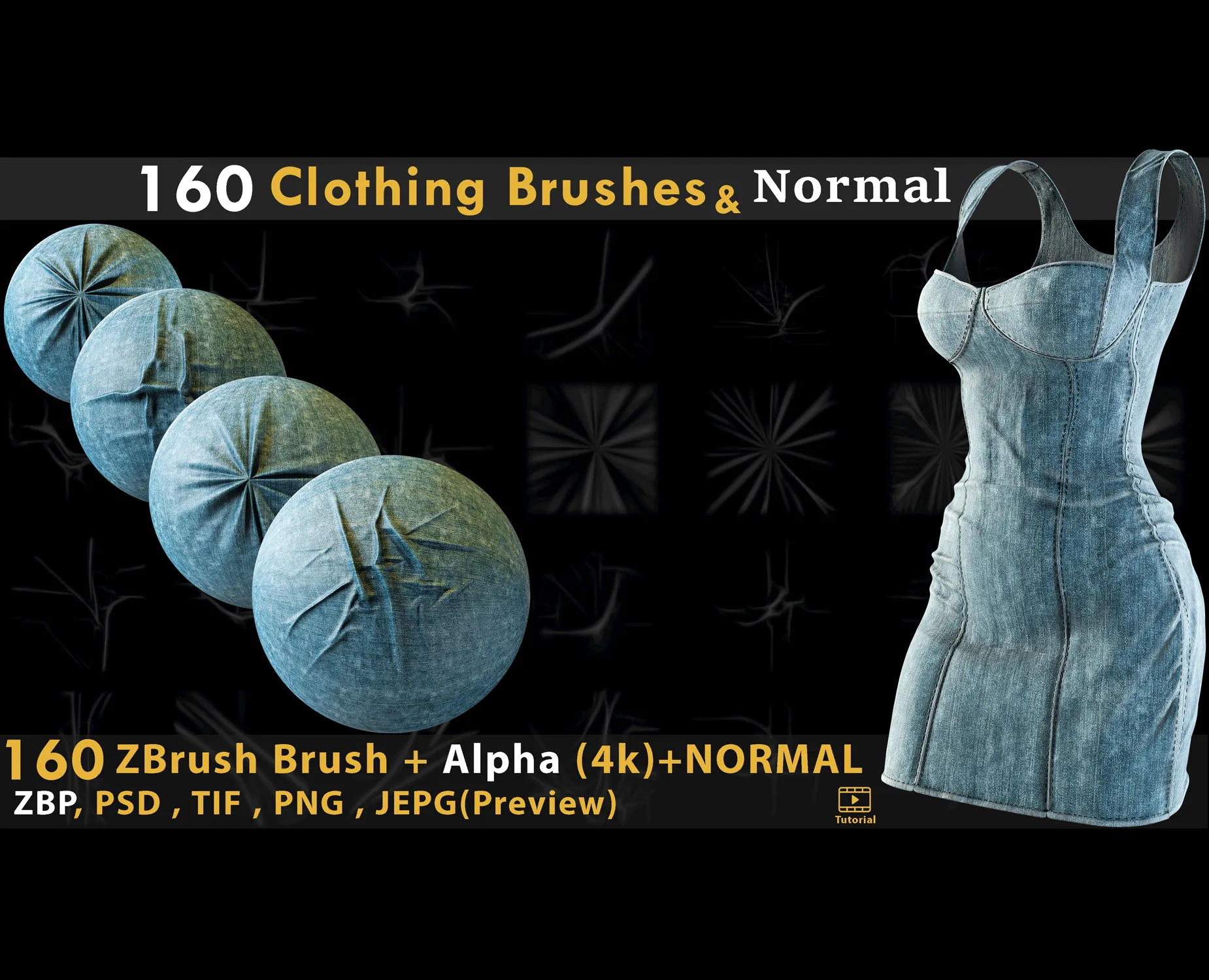 160 clothing brush & normal map 4K