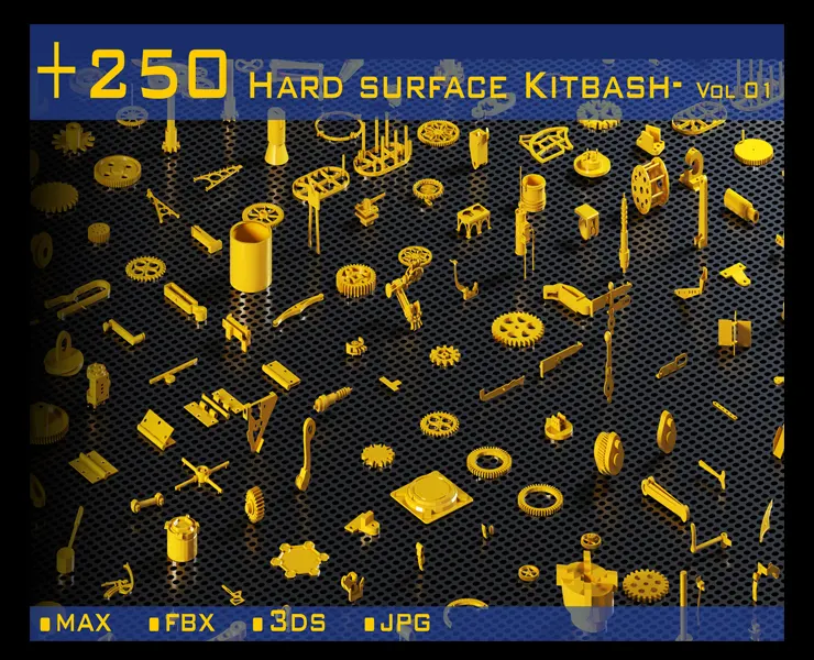 +250 Hard surface-kitbash-Vol 01