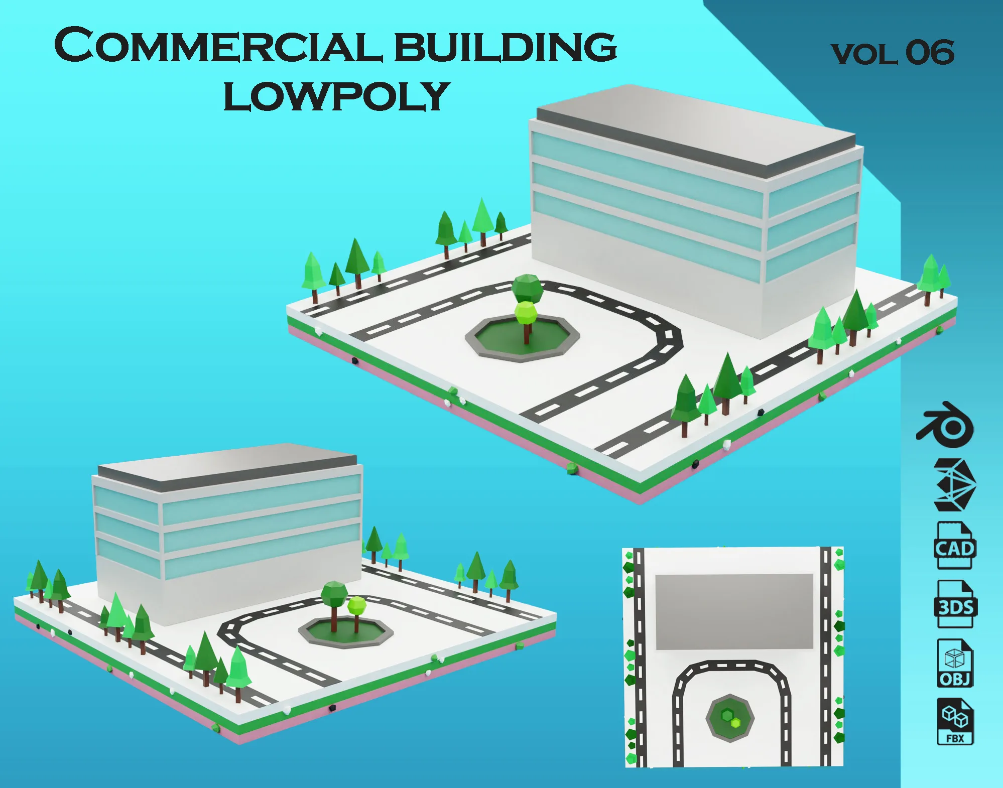 Commercial building Low poly Vol 06