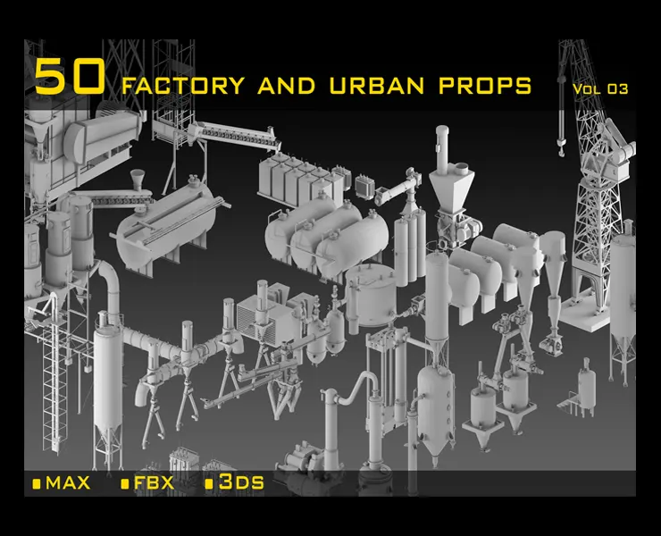 50 Factory and Urban Props- Vol 03