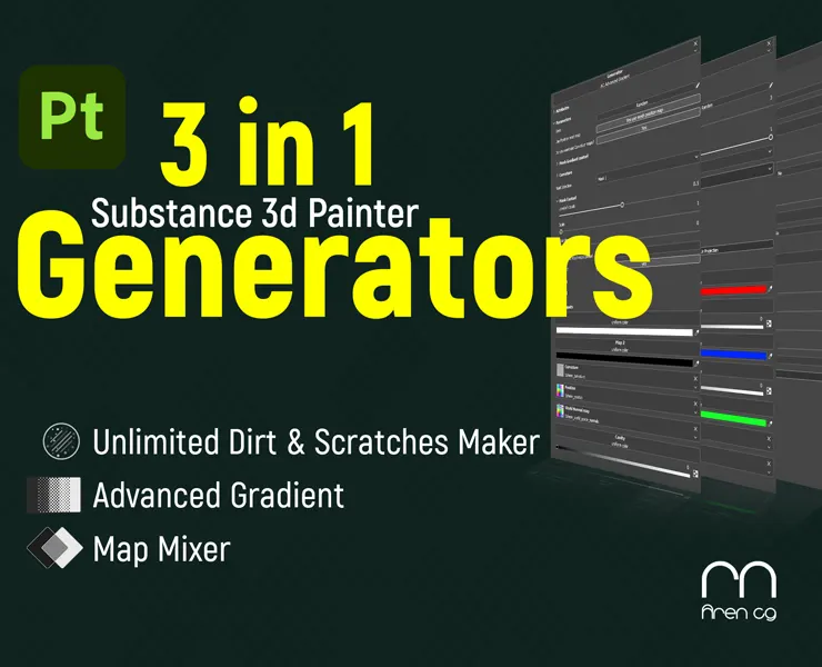 3 in 1 Substance 3d Painter Generators Pack