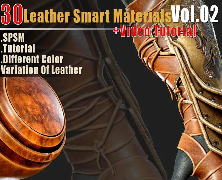 30 Leather Smart Materials Vol.02 + Video Tutorial